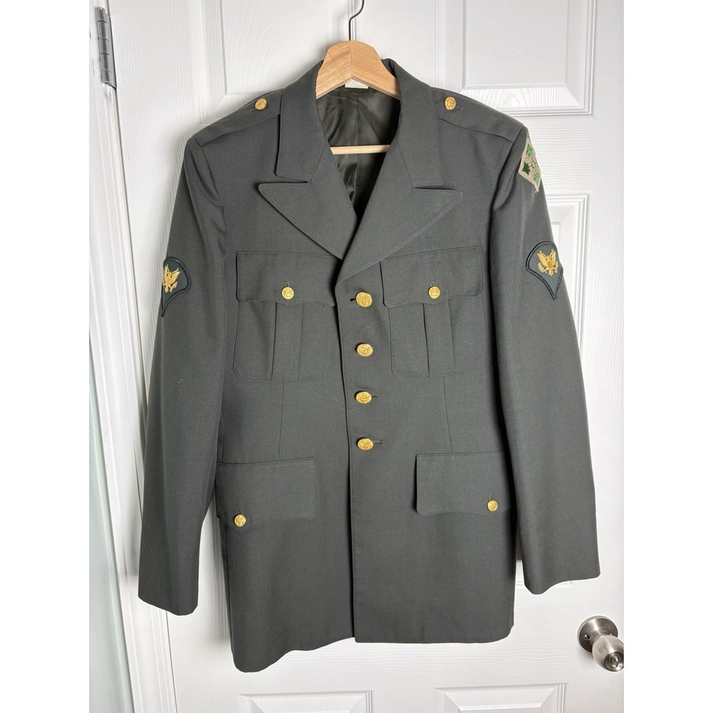 US Army Vietnam Dress Coat 39R Serge Green 344 Uniform Soldier Cosplay Military